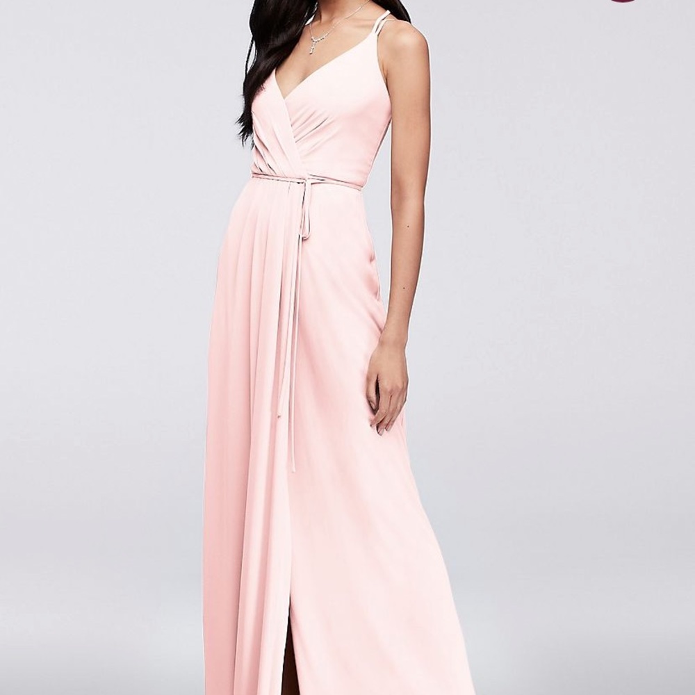 Bridesmaid dress. David's bridal. Spaghetti strap.